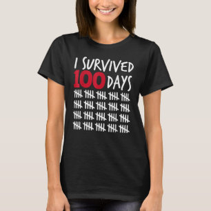 Camiseta Sobrevivi 100 Dias Feliz 100 Dias De Altura Escola