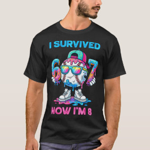 Camiseta Sobrevivi 67 8 anos de idade meninos de beisebol e