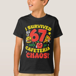 Camiseta Sobrevivi 67 Dias De Caos Na Cafeteria 67 Meme Alm