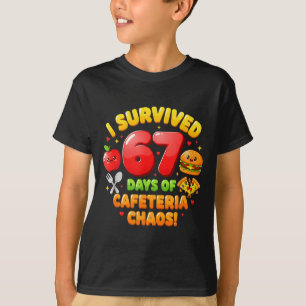 Camiseta Sobrevivi 67 Dias De Caos Na Cafeteria 6 7 Meme Al
