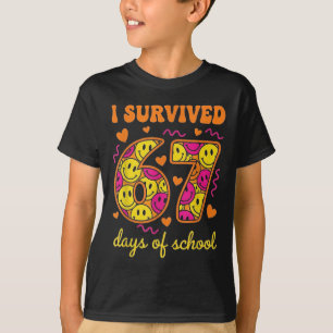 Camiseta Sobrevivi 67 Dias De Escola 100 Dias Seis Sete Br