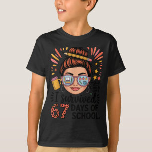 Camiseta Sobrevivi 67 Dias De Escola Alimentado Por Café &