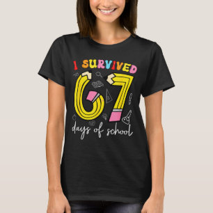 Camiseta Sobrevivi 67 Dias De Escola Engraçado 6 7 Meme Pro