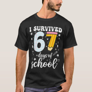 Camiseta Sobrevivi 67 Dias De Escola Meme Engraçado Profess