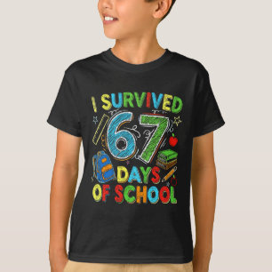Camiseta Sobrevivi 67 Dias De Escola Professor Aluno Engraç