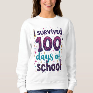 Camiseta Sobrevivi a 100 dias de Design de Unicórnio Escola