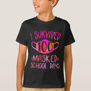 Camiseta Sobrevivi a 100 Dias Escolares Mascarados Estudant