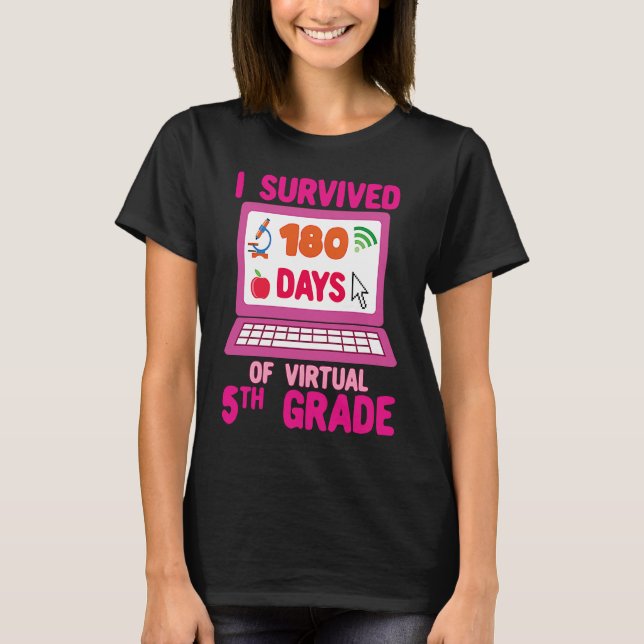 Camiseta Sobrevivi a 180 Dias do 5º Ano Virtual Último Dia (Frente)