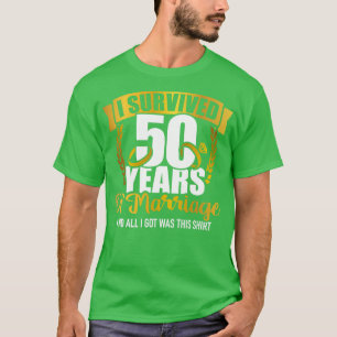 Camiseta Sobrevivi a 50 anos de casamento para o 50º casame