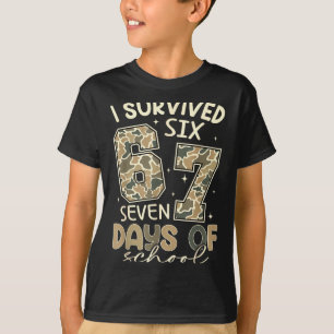 Camiseta Sobrevivi a 67 Dias de Aula Meme Divertido Profess