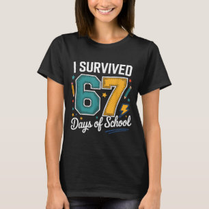 Camiseta Sobrevivi a 67 Dias de Escola Citação Divertida da