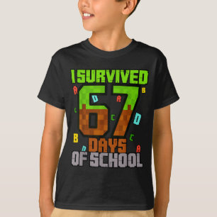 Camiseta Sobrevivi a 67 Dias De Escola Meme Divertido Seis