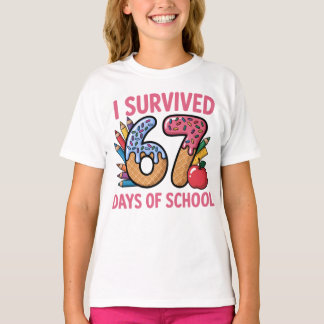 Camiseta Sobrevivi a 67 Dias de Sorvete de Waffle Escolar