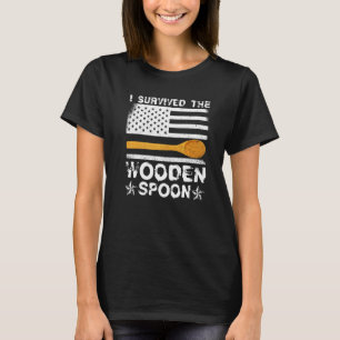 Camiseta Sobrevivi À Coluna De Madeira E Bandeira Americana
