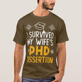 Camiseta Sobrevivi à dissertação de doutorado de minha espo