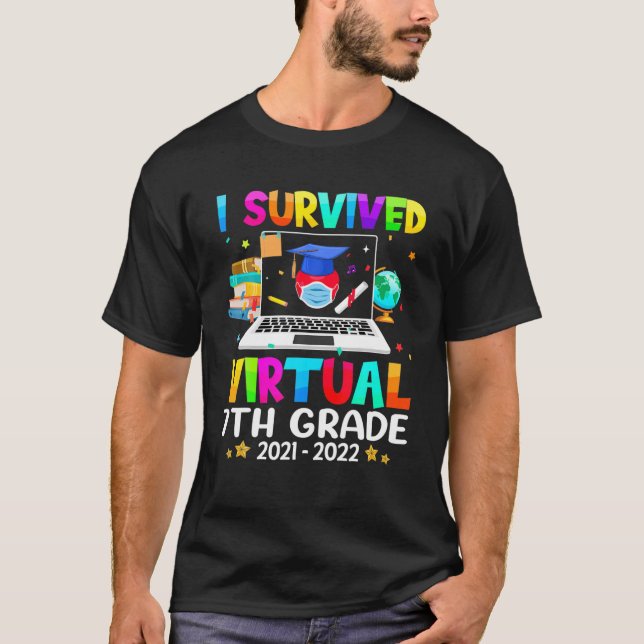 Camiseta Sobrevivi à distância de fim do ano do 7 virtual (Frente)