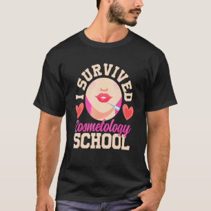 Camiseta Sobrevivi à Faculdade de Cosmetologia Beleza Estét