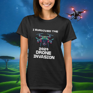 Camiseta Sobrevivi à Invasão de Drones de 2024