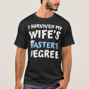 Camiseta sobrevivi a minha esposa mestrado grau universitá