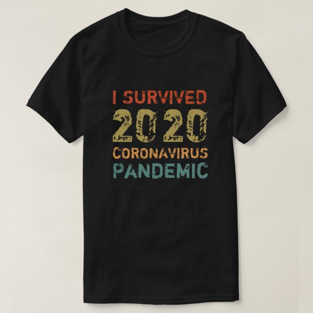 Camiseta Sobrevivi à Pandemia de Coronavírus 2020 (Frente do Design)