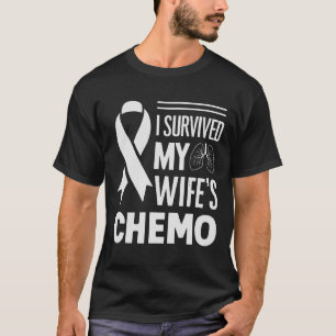 Camiseta Sobrevivi ao Cancer de Quimio Pulmão da Minha Espo