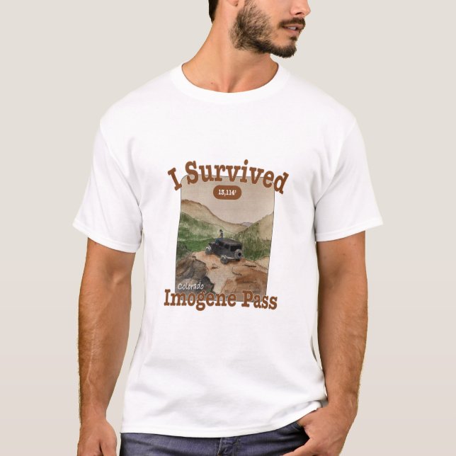 Camiseta Sobrevivi ao Imogene Pass, Colorado (Frente)