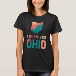 Camiseta Sobrevivi ao mapa de Ohio Memória retrô vintage an