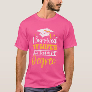 Camiseta Sobrevivi ao mestrado da minha esposa - Esposa Eng
