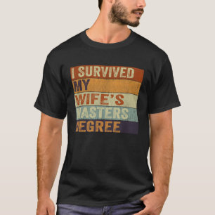 Camiseta Sobrevivi ao Mestrado da Minha Esposa Vintage Grad