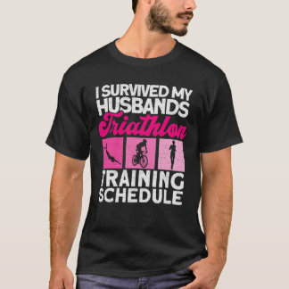 Camiseta Sobrevivi ao meu marido, Triathlon Training Schedu