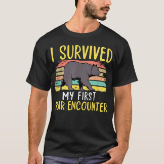 Camiseta Sobrevivi ao meu primeiro encontro com um urso Tri