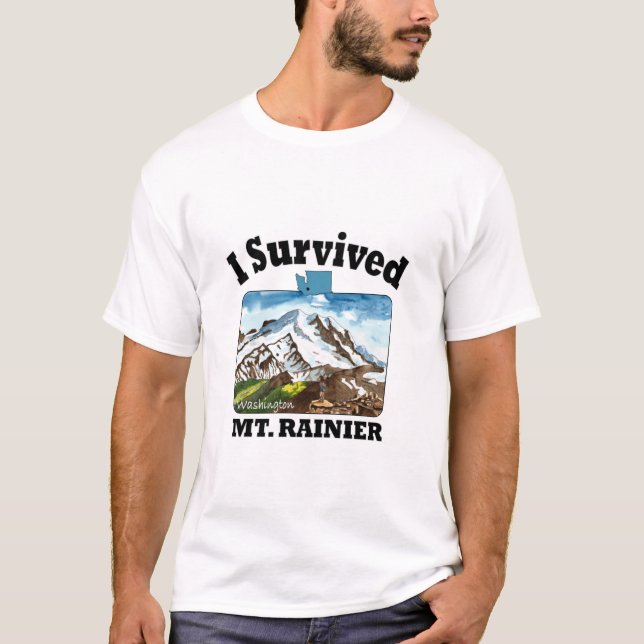 Camiseta Sobrevivi ao Monte Rainier, Washington (Frente)