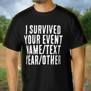 Camiseta Sobrevivi ao Seu Texto Personalizado Vintage