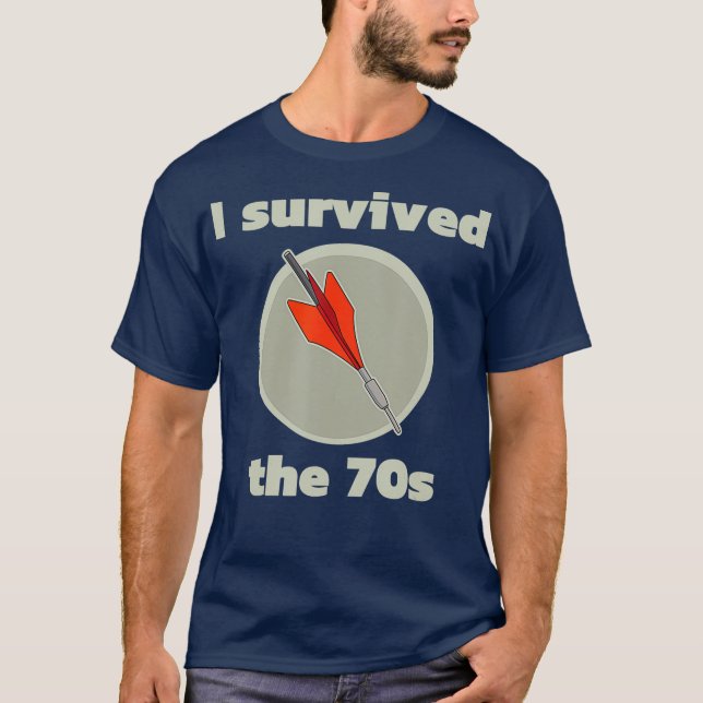 Camiseta Sobrevivi aos Dardos Amarrados dos anos 70 Sem cin (Frente)