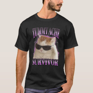 Camiseta Sobrevivi hoje à Tummy Ache Bobo Meme Engraçado