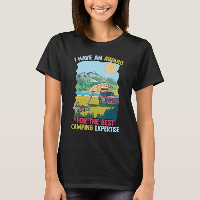 Camiseta Sobrevoo Tenho Uma Prêmio Para O Melhor Acampament (Frente)