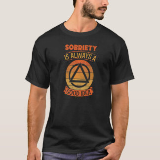 Camiseta Sobriedade É Sempre Uma Boa Ideia Símbolo Retro Vi