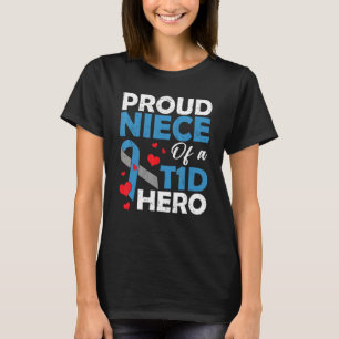 Camiseta Sobrinha Orgulhosa de um Herói Guerreiro com Diabe