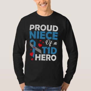 Camiseta Sobrinha Orgulhosa de um Herói Guerreiro com Diabe