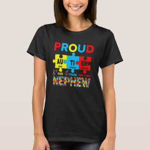 Camiseta Sobrinho Orgulhoso do Autismo Lindo Quebra-Cabeça