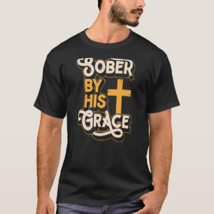 Camiseta Sóbrio Por Sua Graça Cristão Sobriet Inspirador