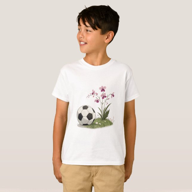 Camiseta Soccer Ball and Orchidaceae (Frente Completa)