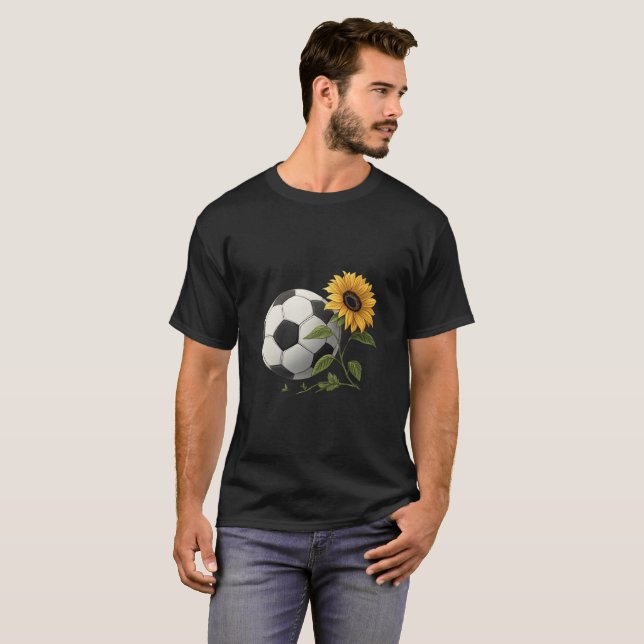 Camiseta Soccer ball and sunflower (Frente Completa)