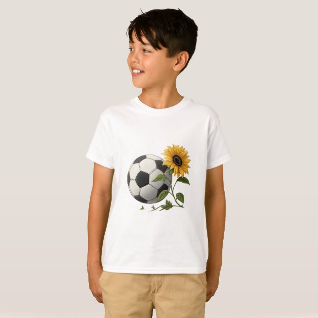 Camiseta Soccer ball and sunflower (Frente Completa)