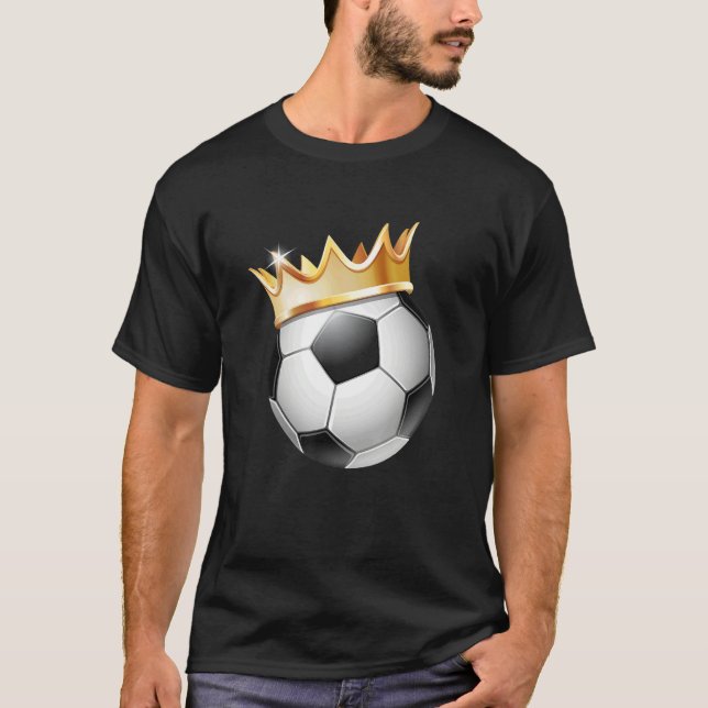 Camiseta Soccer Ball Gold Crown For Women Teen Girls Mom Yo (Frente)