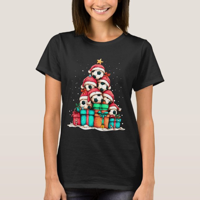 Camiseta Soccer Ball Player Le Christmas Tree Xmas Long Sle (Frente)
