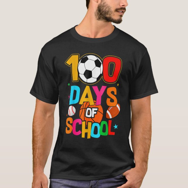 Camiseta Soccer Baseball Football Softball Happy 100 Days O (Frente)