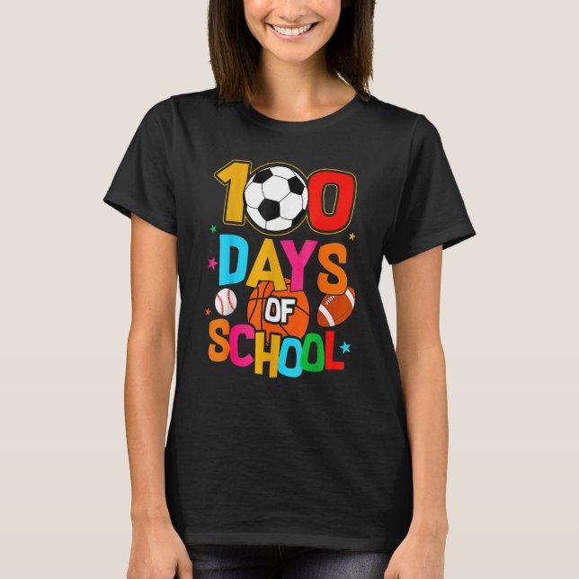 Camiseta Soccer Baseball Football Softball Happy 100 Days O (Frente)