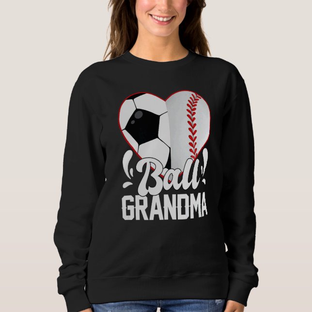 Camiseta Soccer Baseball Softball Grandma Ball Grandma Hear (Frente)