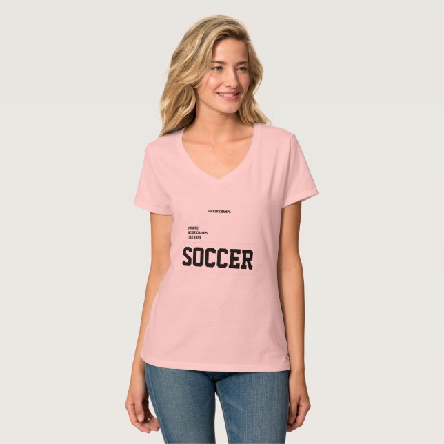 Camiseta soccer CHAMPS personalizado negro e branco GOL mãe (Frente Completa)
